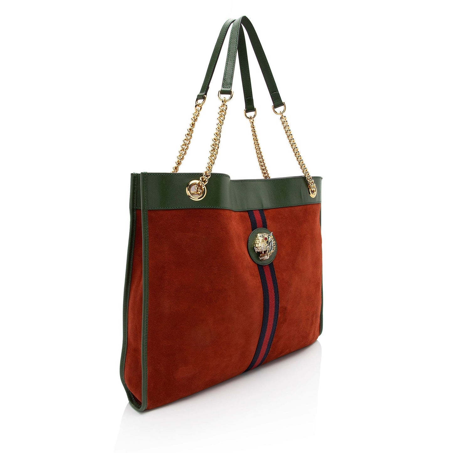 Gucci Nylon Pochette Leather Tote
