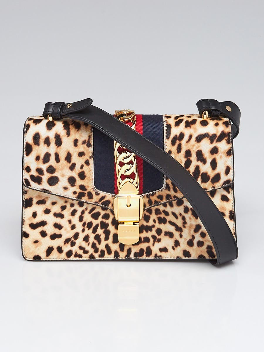 Gucci Nylon Caro Chain Leather Shoulder Bag