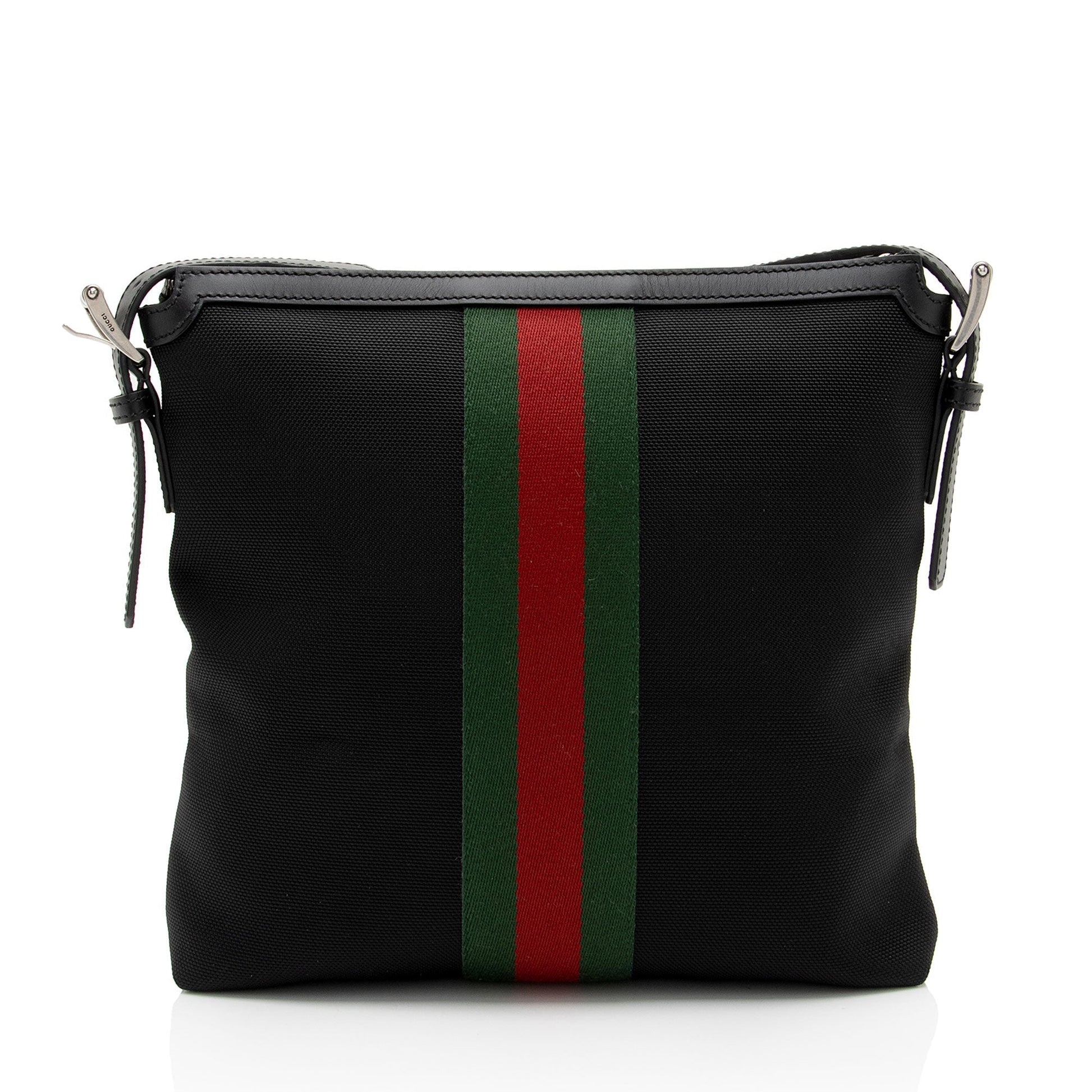 Gucci Nylon Leather Canvas Shoulder Bag