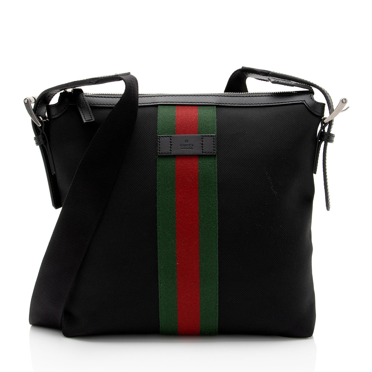 Gucci Nylon Leather Canvas Shoulder Bag