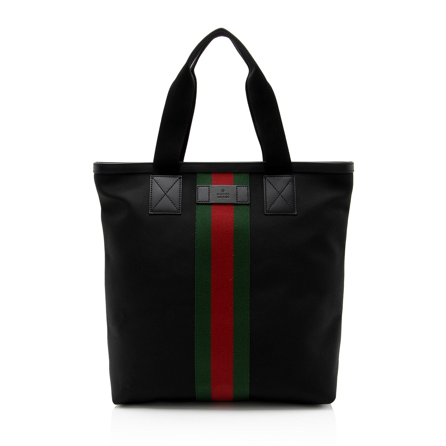 Gucci Nylon Leather Canvas Tote