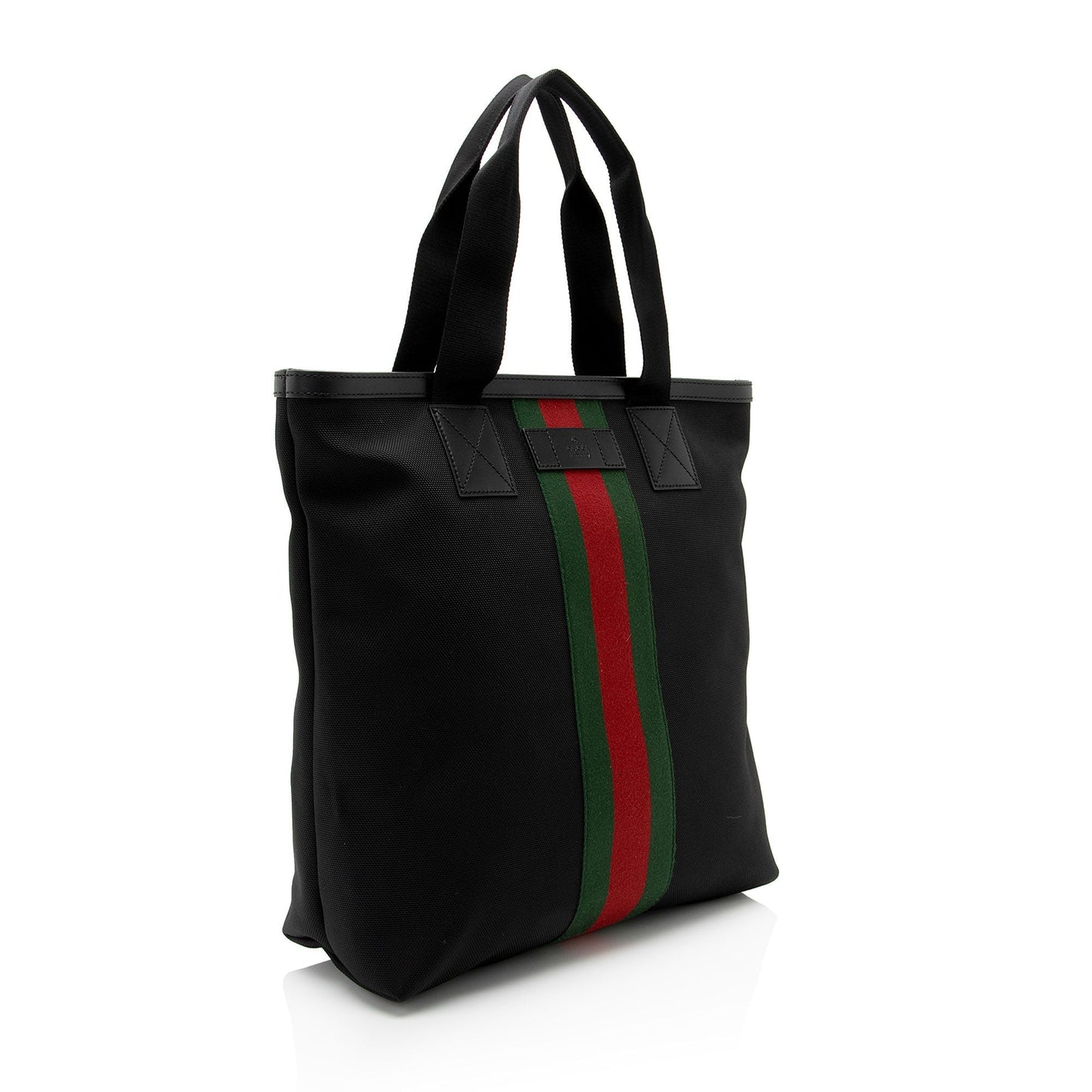 Gucci Nylon Leather Canvas Tote