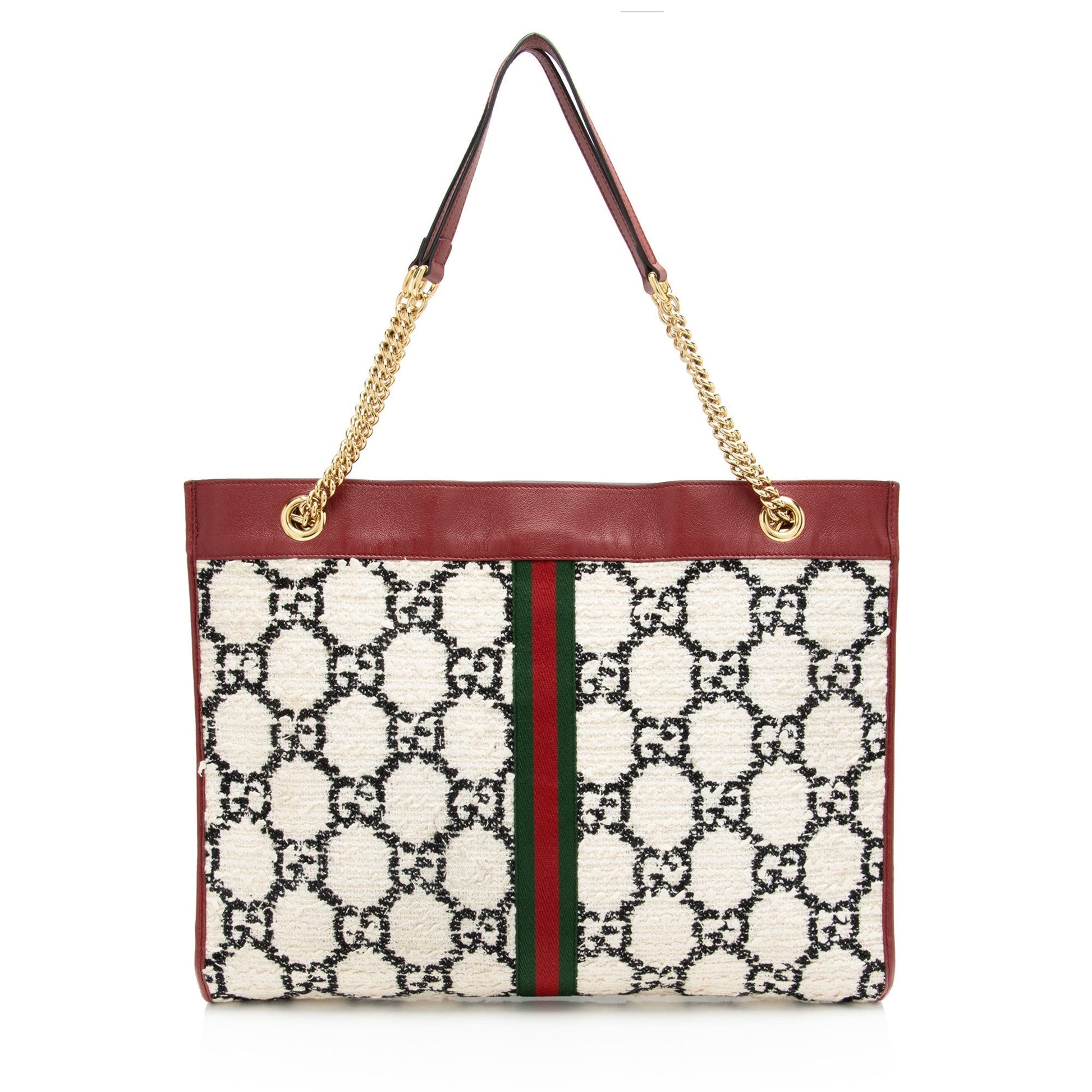 Gucci Nylon Pochette Leather Tote
