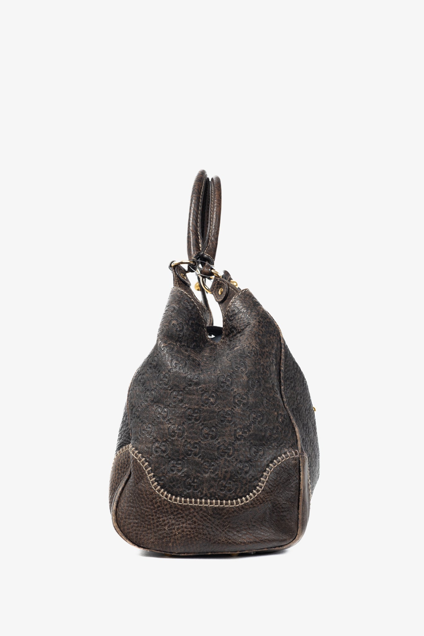 Gucci Lou Monogram Leather Shoulder Bag