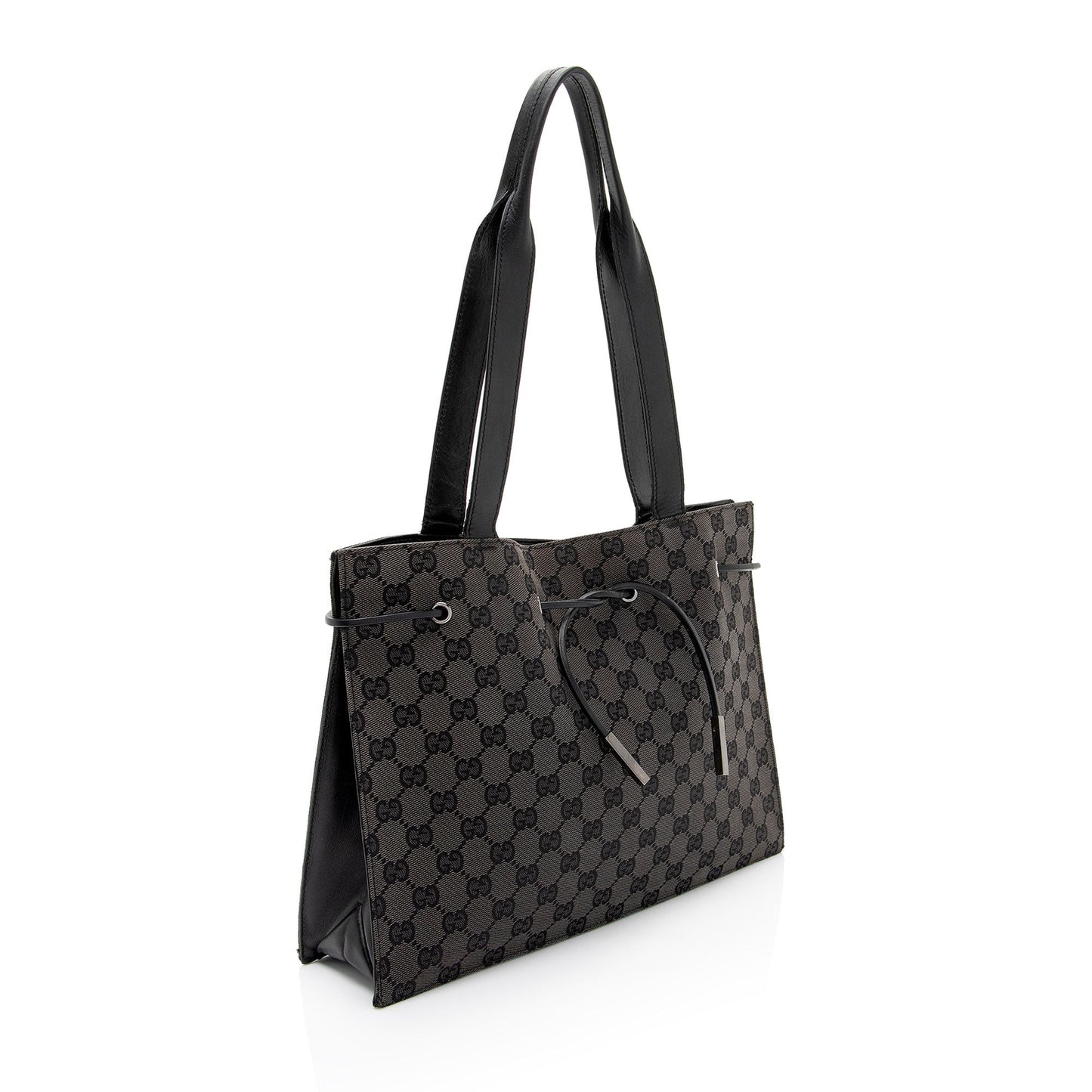 Gucci Vintage GG Canvas Drawstring Tote (SHF-psl0Np)