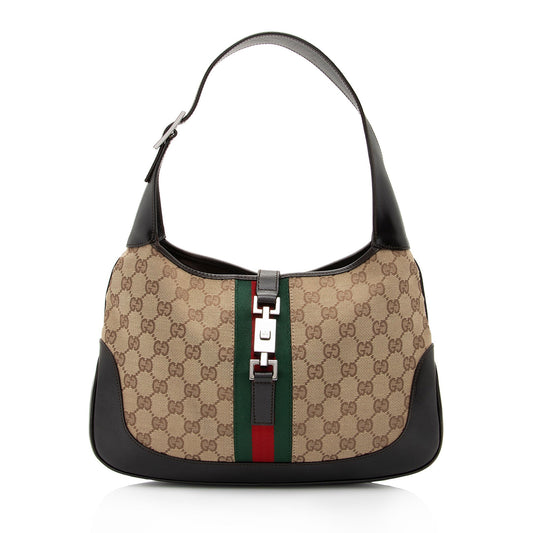 Gucci Vintage GG Canvas Jackie Hobo (SHF-0vIVSI)