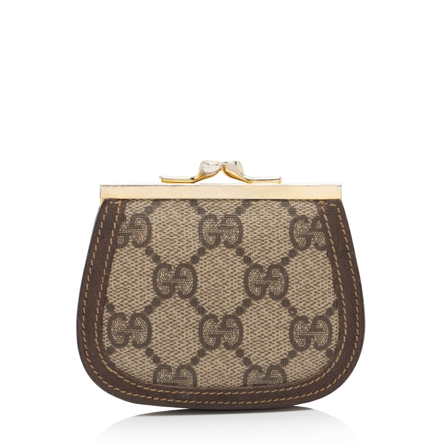 Gucci Vintage GG Supreme Kiss Lock Coin Pouch (SHF-IEIBOo)