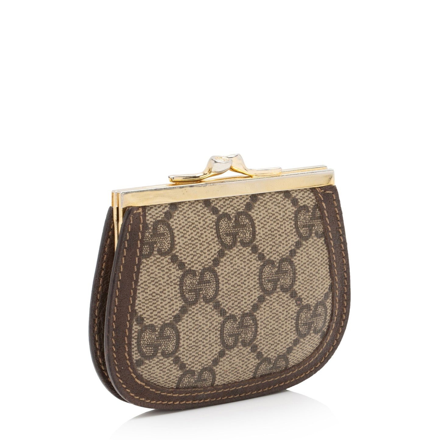 Gucci Vintage GG Supreme Kiss Lock Coin Pouch (SHF-IEIBOo)