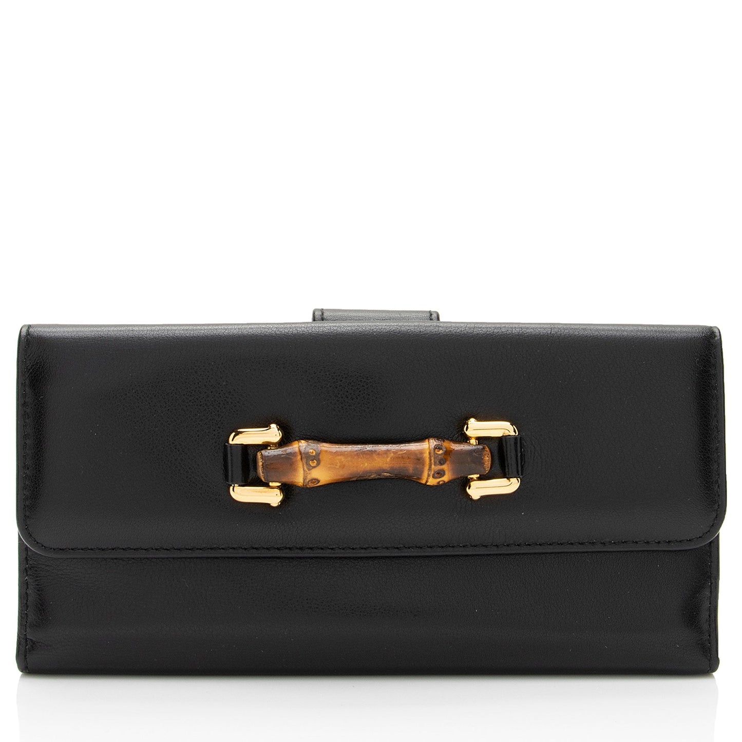 Gucci Vintage Leather Bamboo Wallet (SHF-6HBZUJ)
