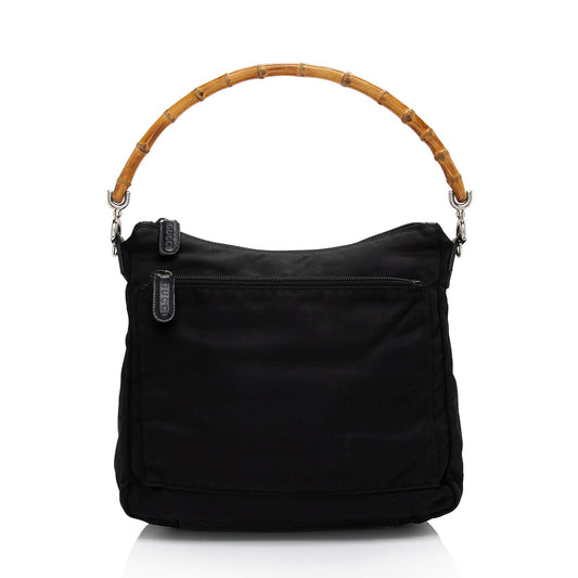 Gucci Vintage Nylon Bamboo Hobo (SHF-jDdhwP)
