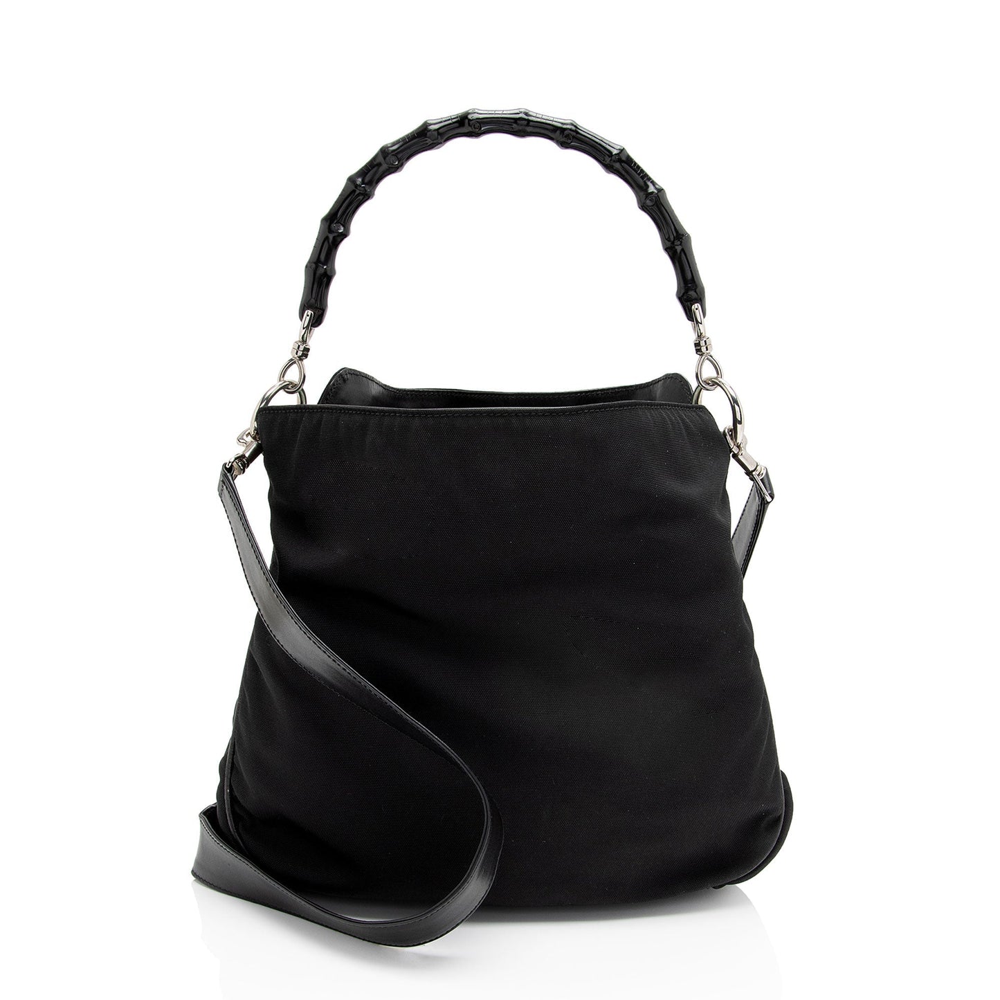 Gucci Vintage Nylon Bamboo Hobo (SHF-4WRjjt)