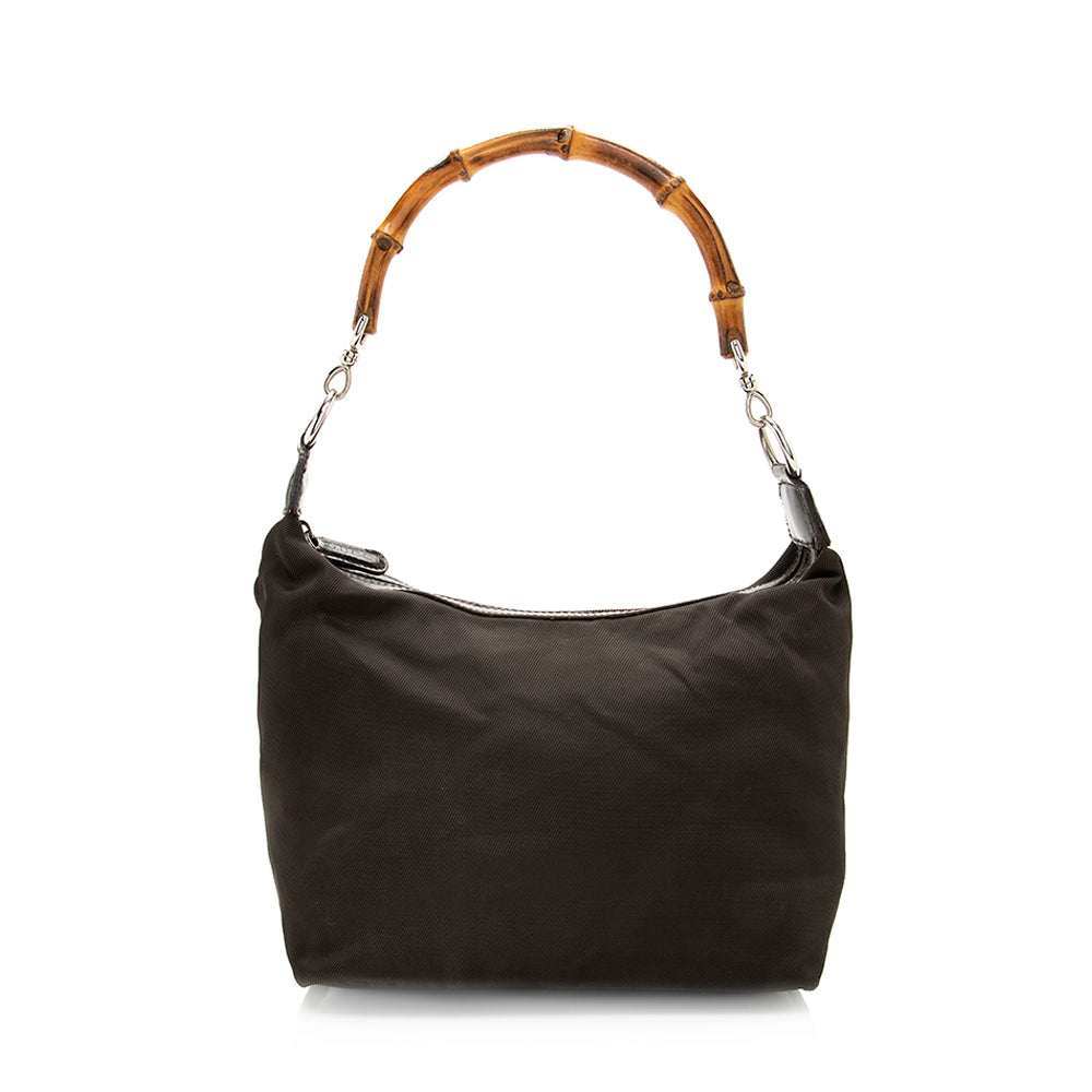 Gucci Vintage Nylon Bamboo Shoulder Bag - FINAL SALE (SHF-19746)