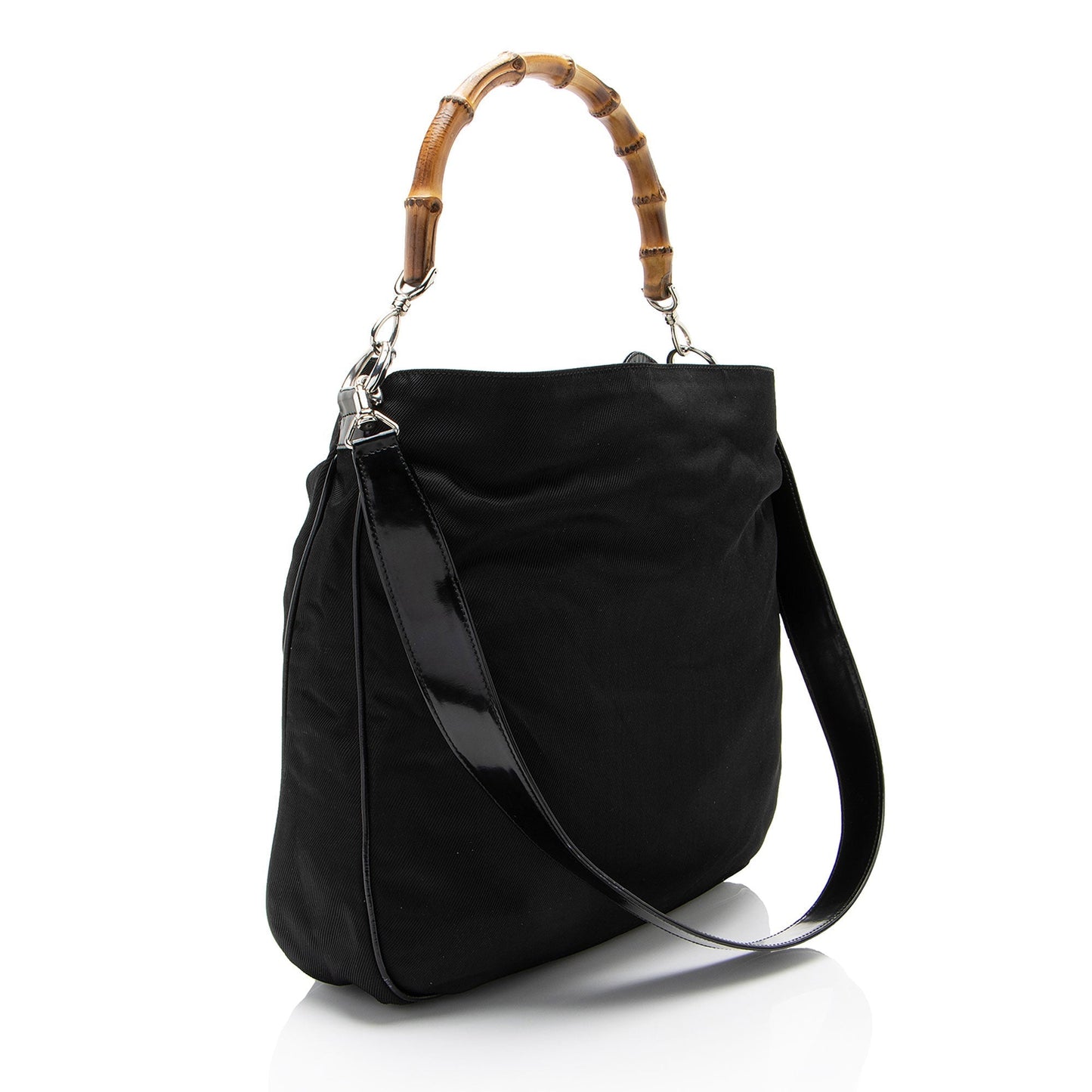 Gucci Vintage Nylon Bamboo Shoulder Bag