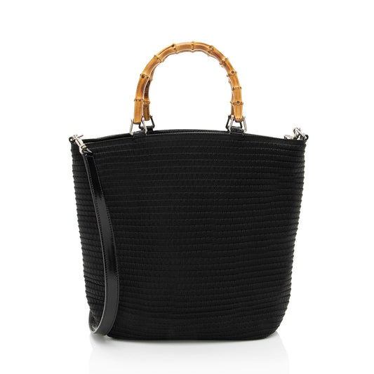 Gucci Vintage Quilted Nylon Bamboo Tote