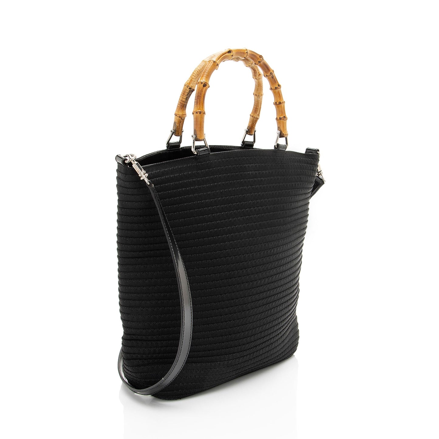 Gucci Vintage Quilted Nylon Bamboo Tote