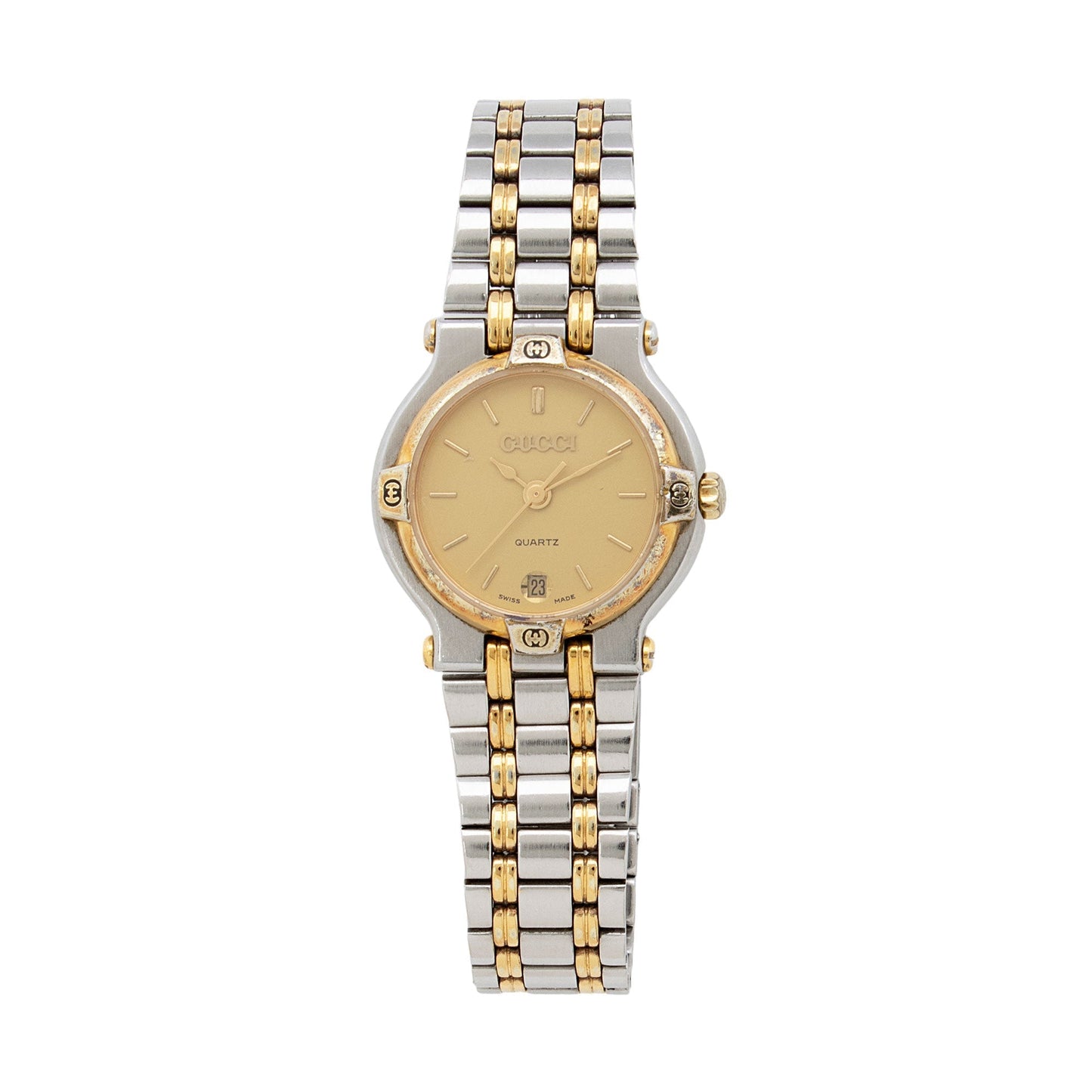 Gucci Vintage Stainless Steel 2 Tone 9000L Watch (SHF-idACfX)