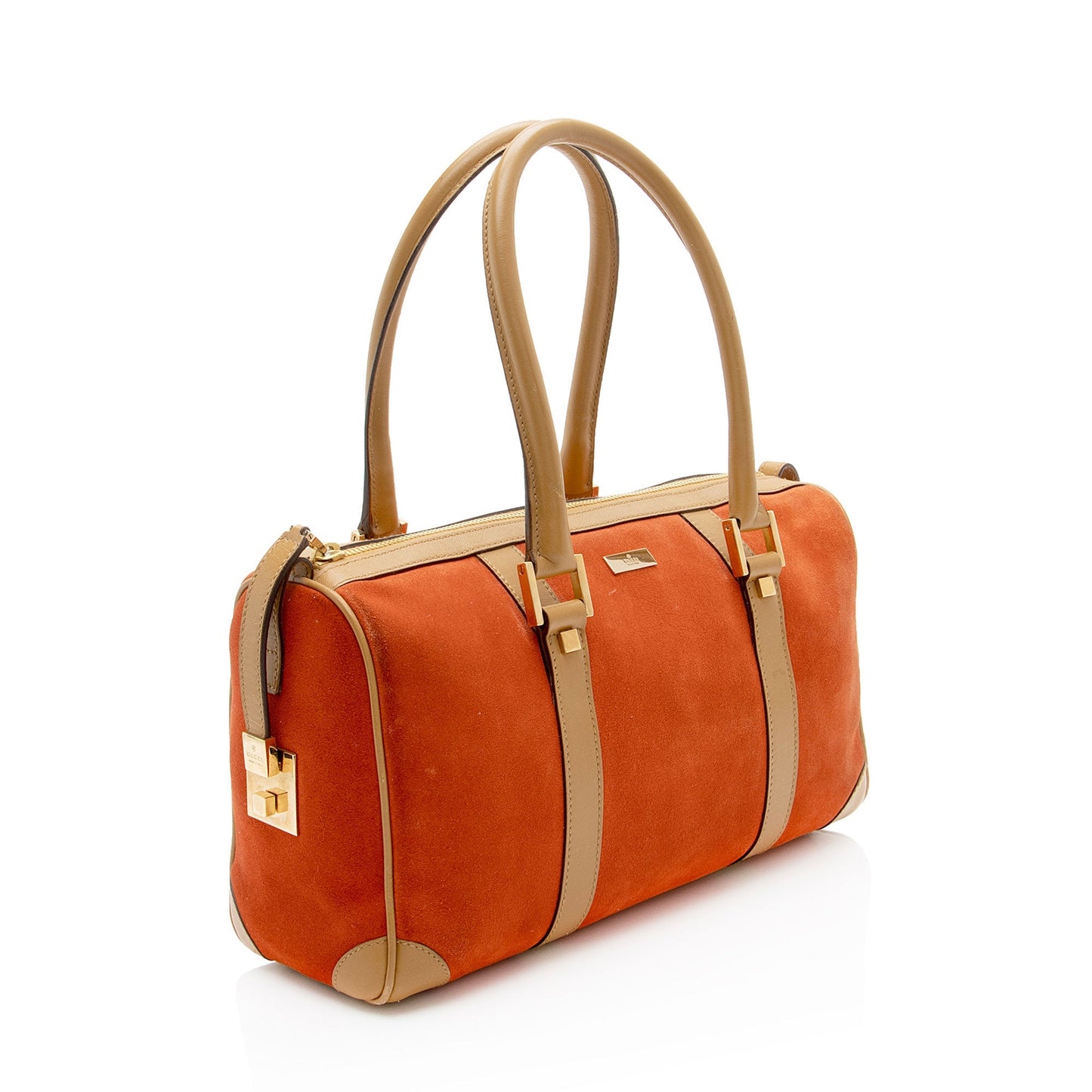 Gucci Vintage Suede Leather Small Boston Bag