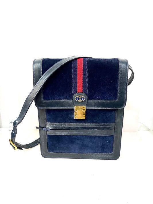 GUCCI VINTAGE WEB CROSSBODY MESSENGER BAG