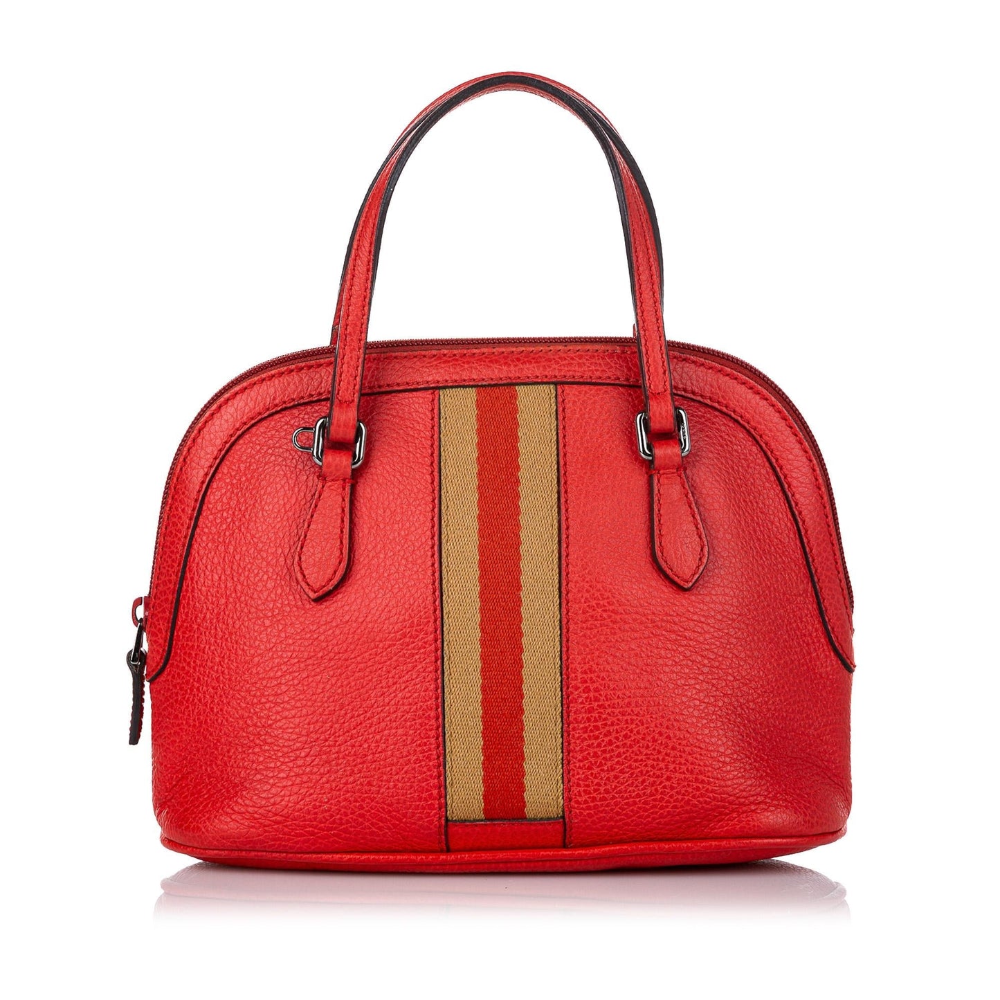 Gucci Web Dome Leather Satchel (SHG-30517)