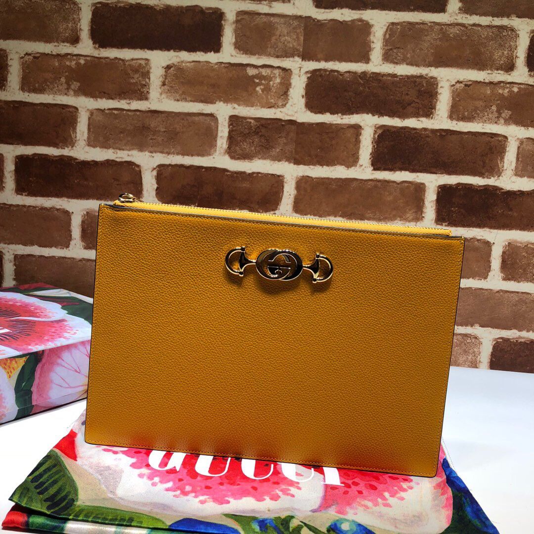 Gucci Pochette Caro Leather Clutch