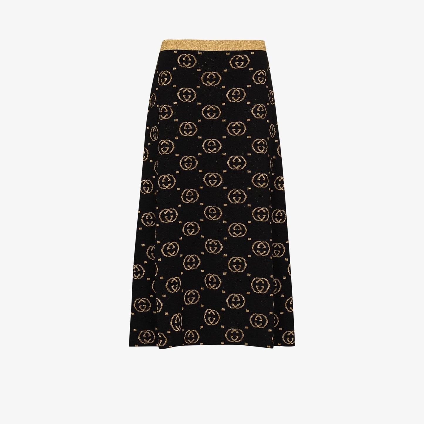 GUCCI GG Jacquard Lamé Wool Skirt