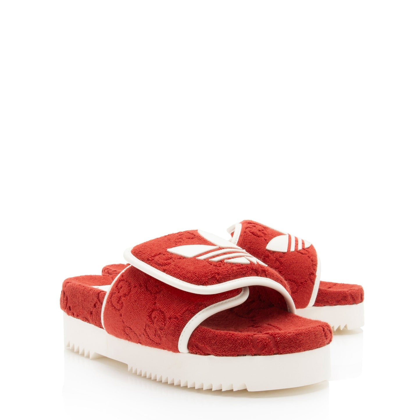 Gucci x Adidas GG Terry Cloth Platform Slides - Size 7 / 37 (SHF-z4xmaZ)