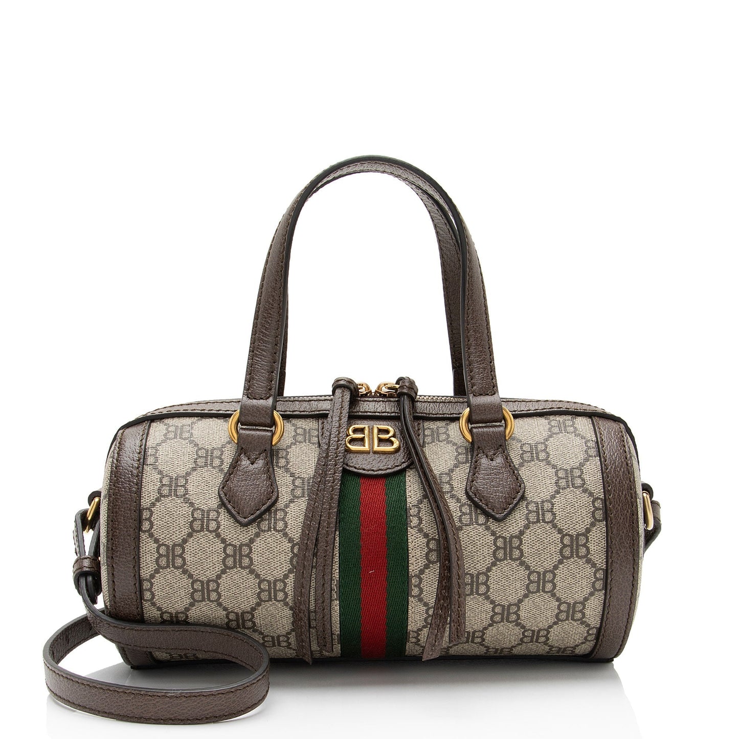Gucci Monogram Nylon Leather Canvas Shoulder Bag