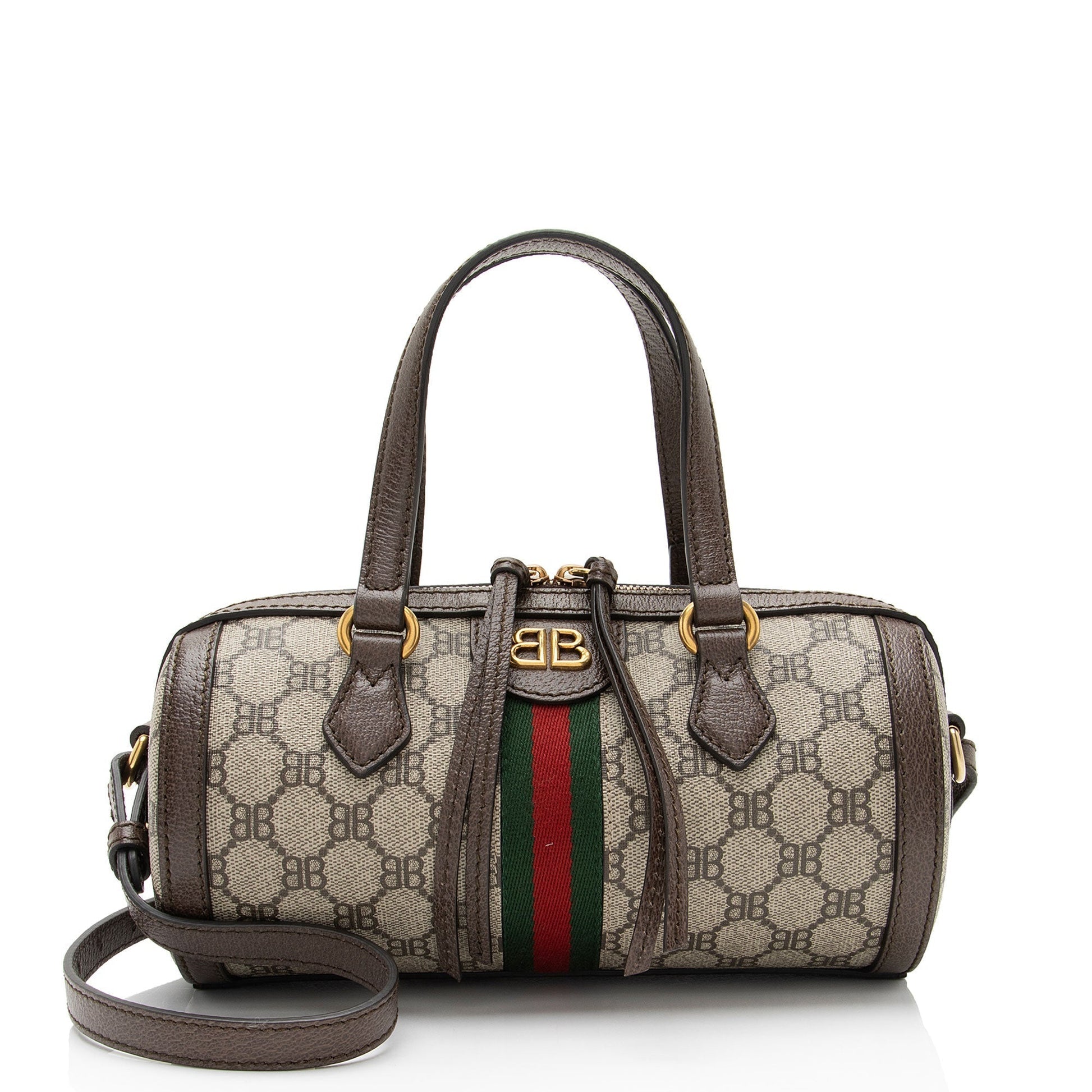 Gucci Monogram Nylon Leather Canvas Shoulder Bag