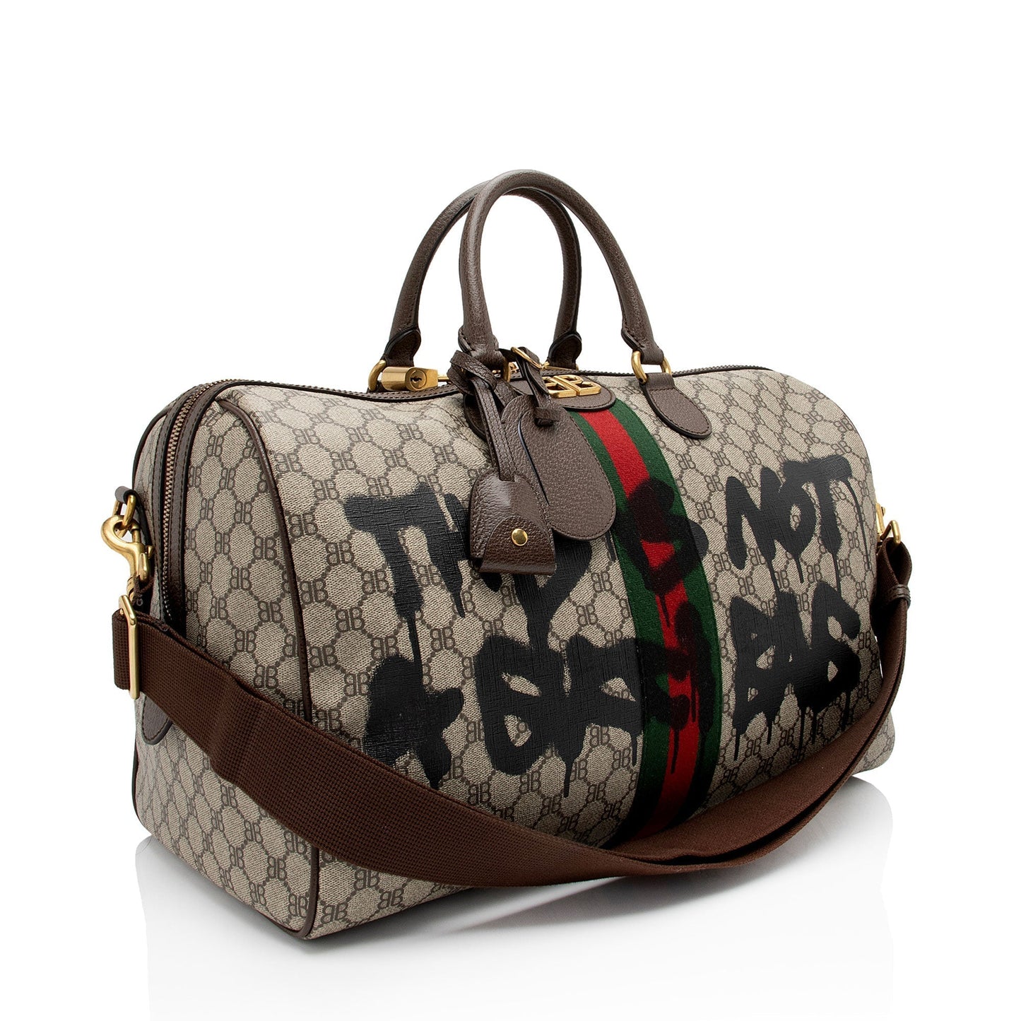 Gucci Nylon Leather Canvas Shoulder Bag