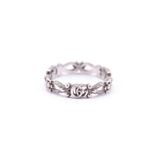 Gucci 18K White Gold Flora Narrow Ring