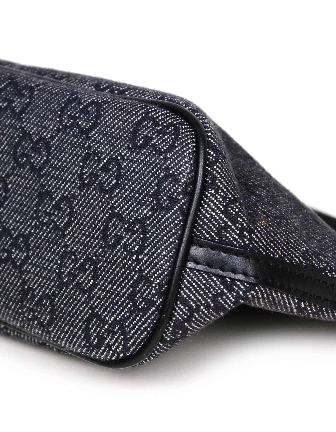 Gucci   Black Denim Monogram Baguette Bag