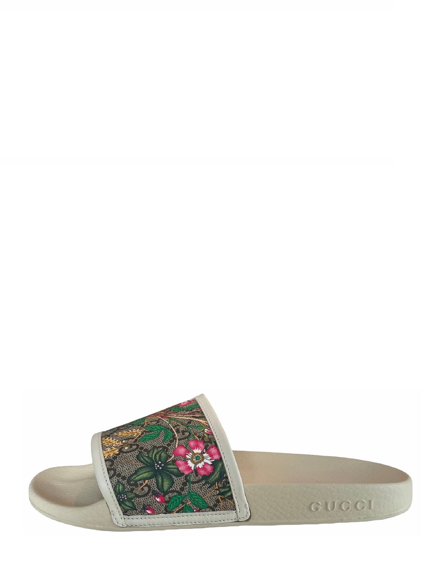 Gucci GG Supreme Floral Slide Sandals sz 39