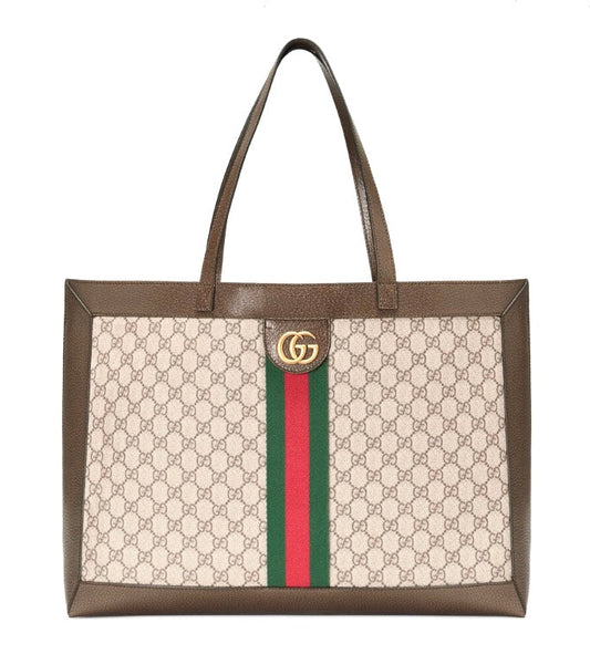 Gucci Caro Leather Canvas Tote
