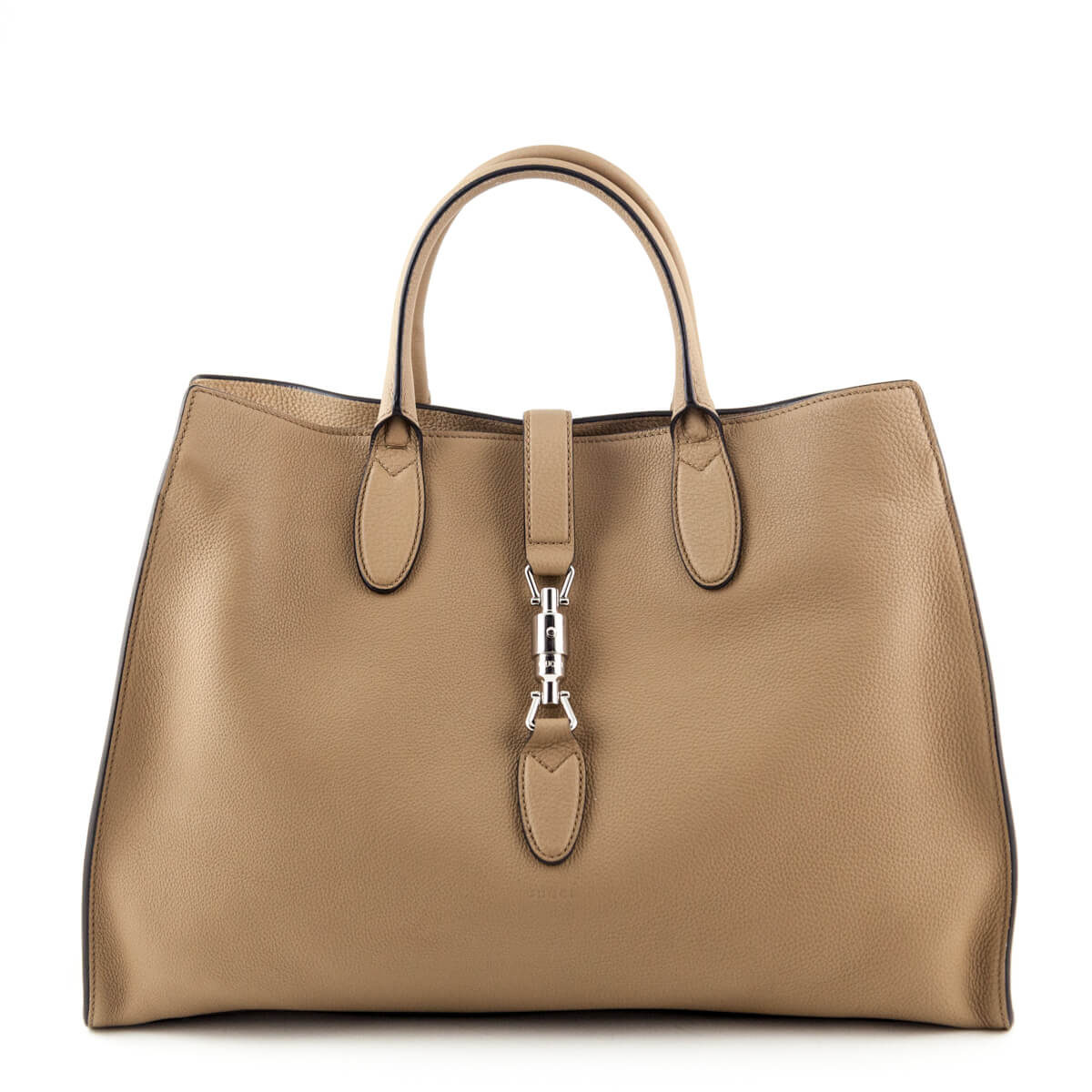 Gucci Camel Soft Leather Large Jackie Top Handle Bag