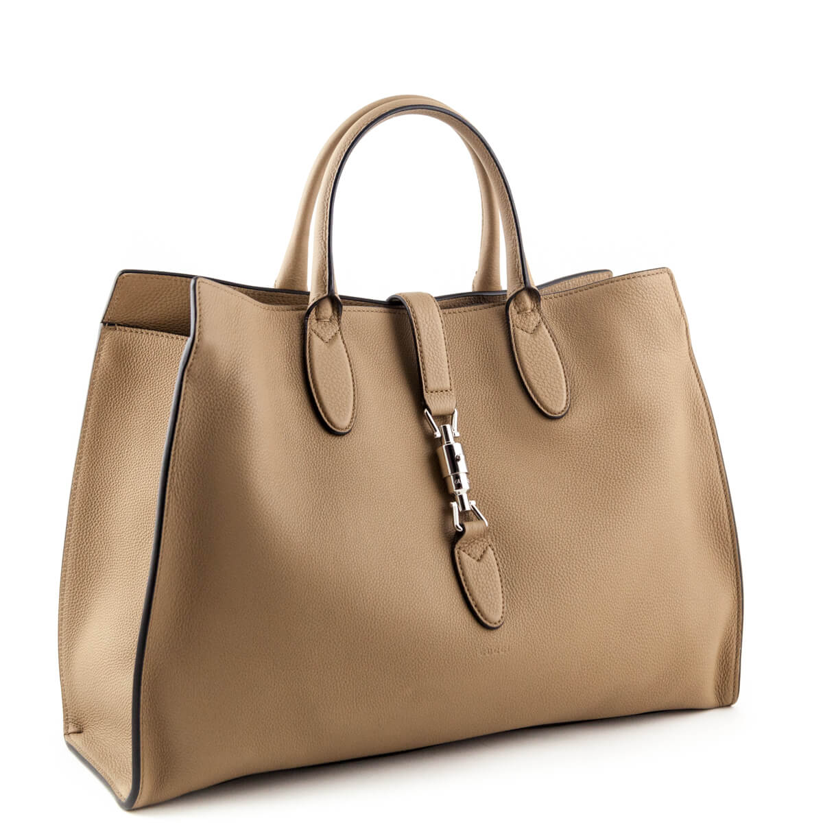 Gucci Camel Soft Leather Large Jackie Top Handle Bag
