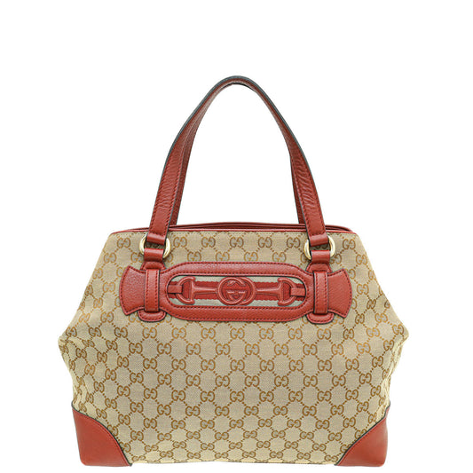 Gucci Bicolor GG   Web Dressage Tote Bag