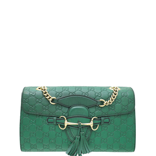 Gucci Green GG Guccissima Emily Medium Bag