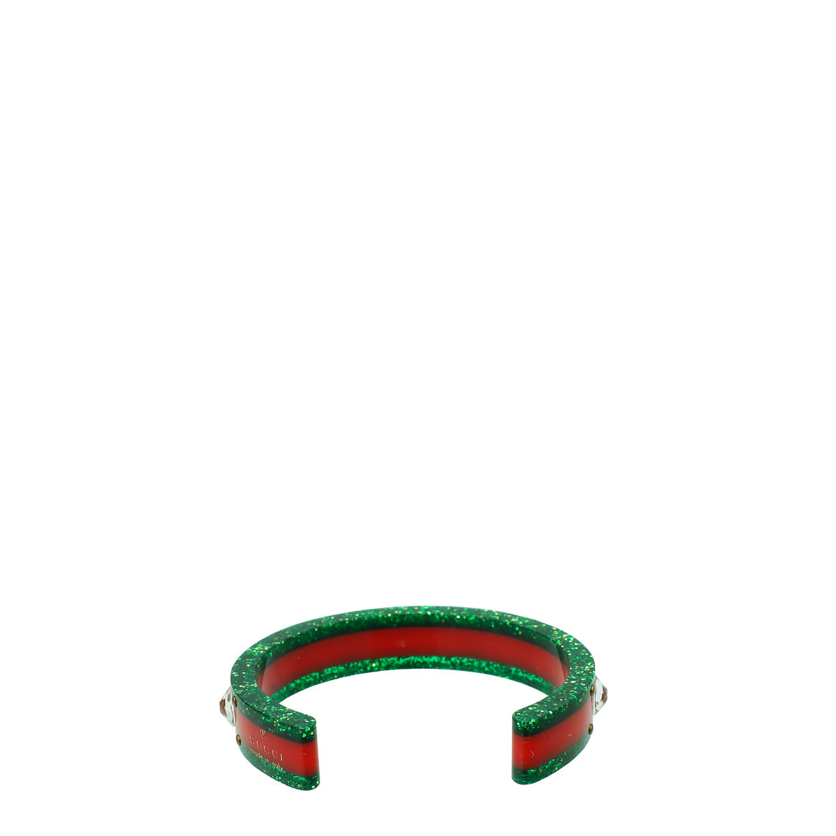 Gucci Bicolor Crystal Resin Bee Web Cuff 16