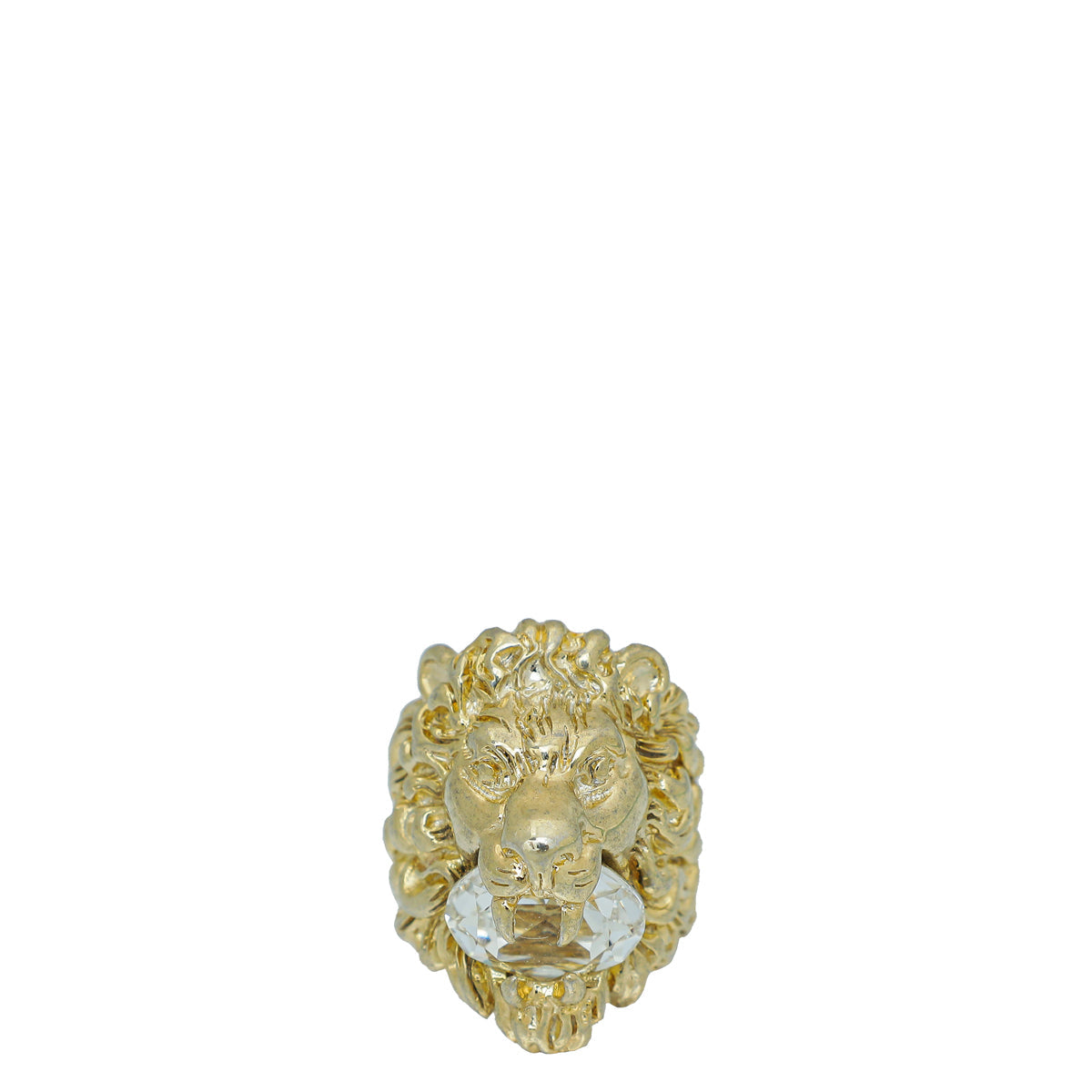 Gucci Gold Lion Head With Crystal Ring 16