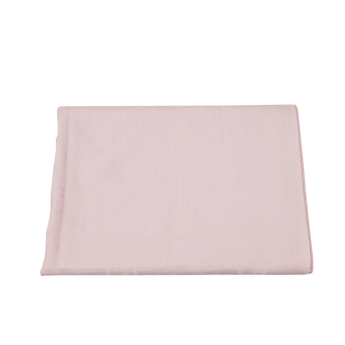 Gucci Pink Interlocking G Wool Silk Scarf