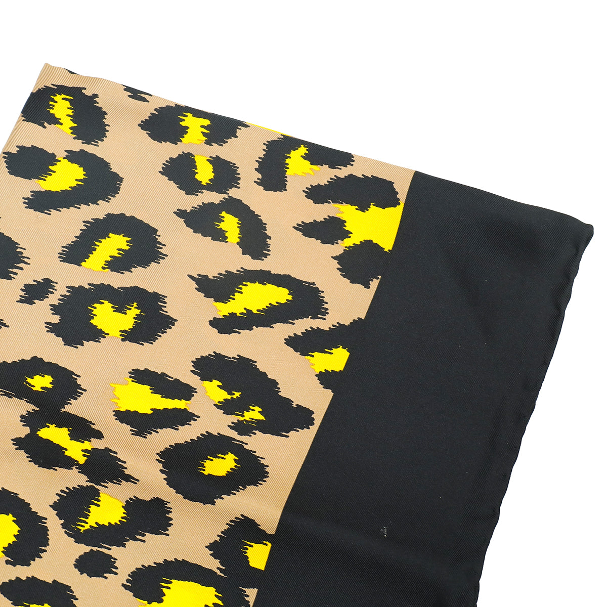 Gucci Tricolor Logo Disco Leopard Square Silk Scarf