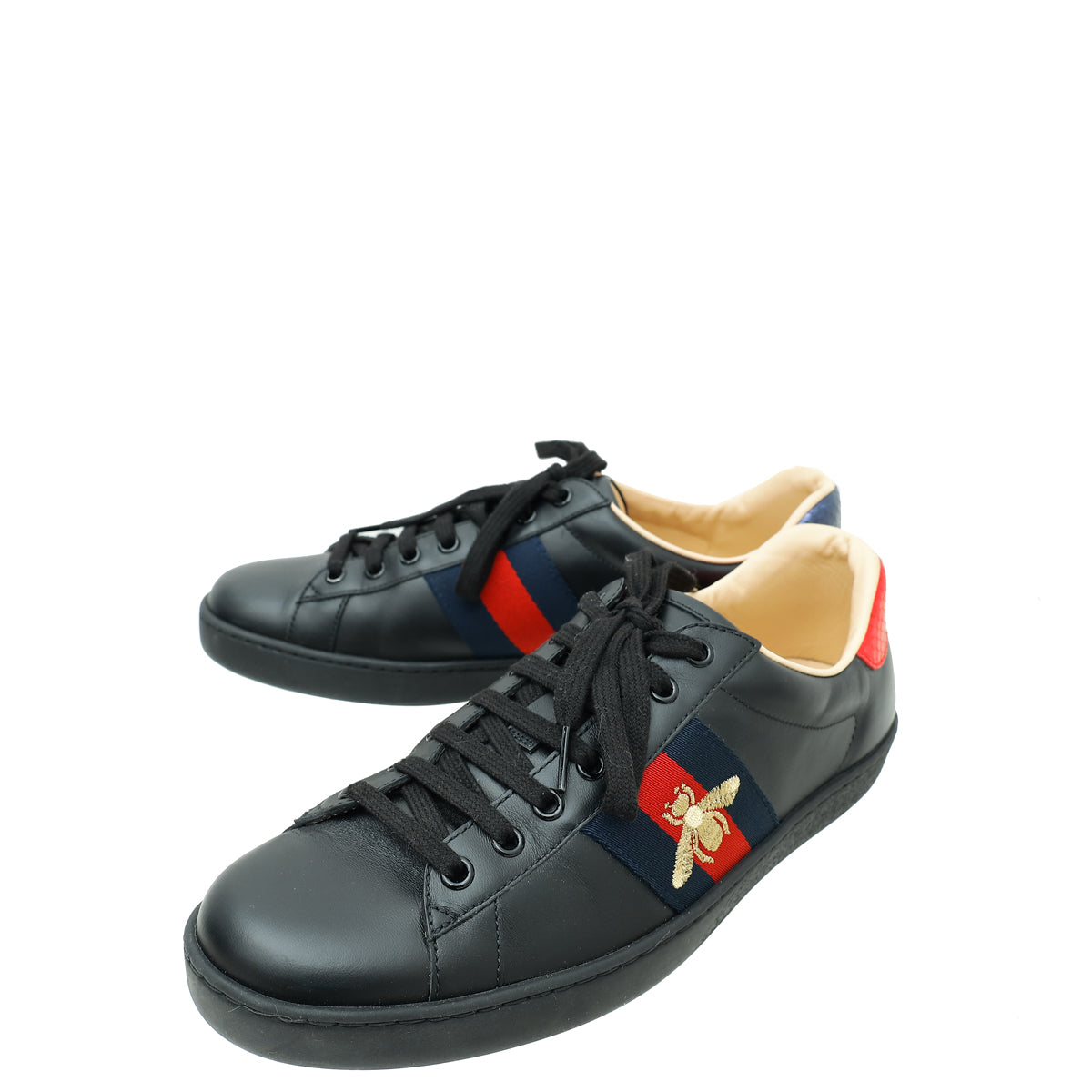 Gucci Black Ace Bee Embroidered Sneaker 8.5