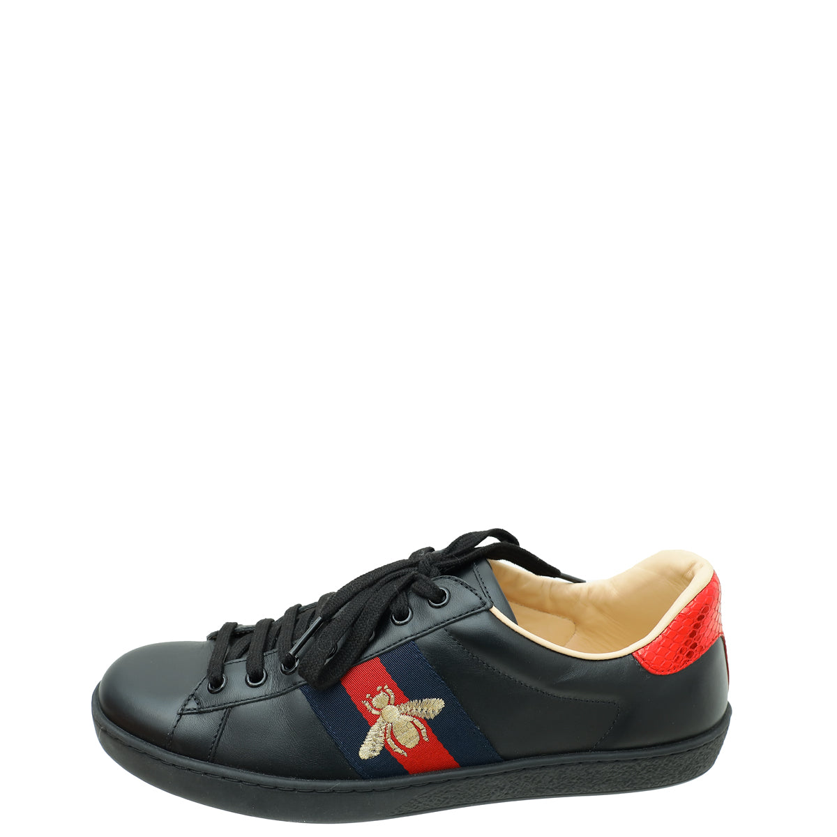 Gucci Black Ace Bee Embroidered Sneaker 8.5