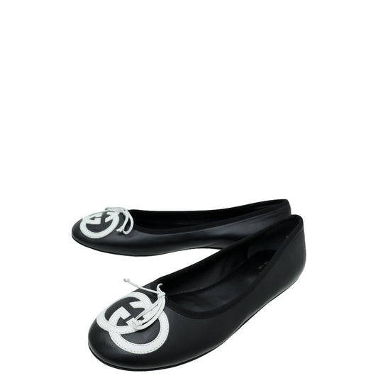 Gucci Bicolor GG Interlocking Flat Ballerina 38.5