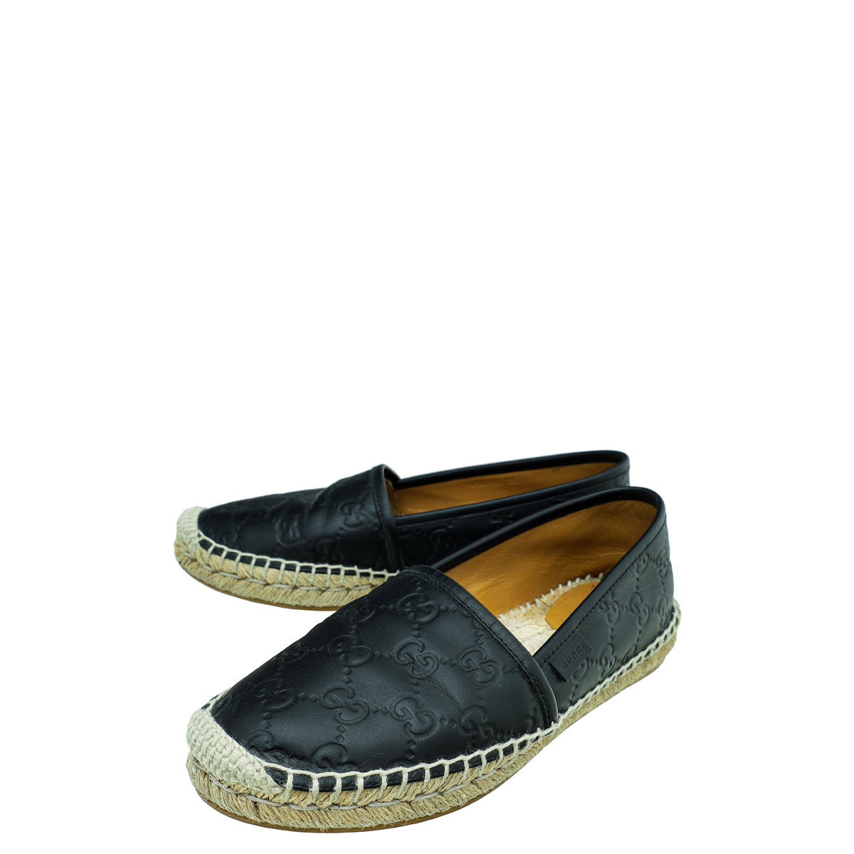 Gucci Black Guccissima Espadrille Flats 36