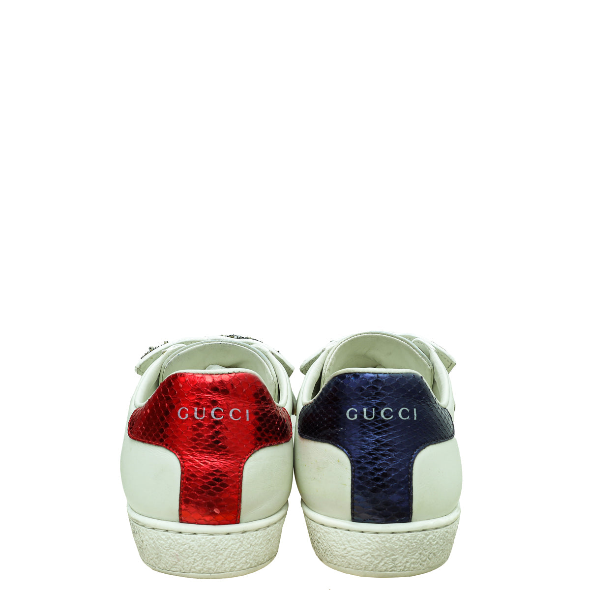 Gucci White Ace Removable Crystal Bow Sneakers 39