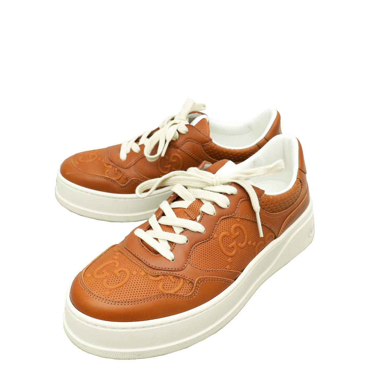 Gucci Brown GG Embossed Sneaker 40