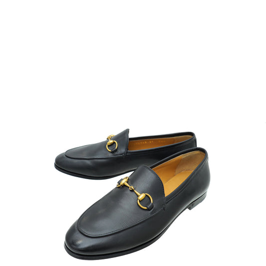 Gucci Black Jordaan Horsebit Loafer 35