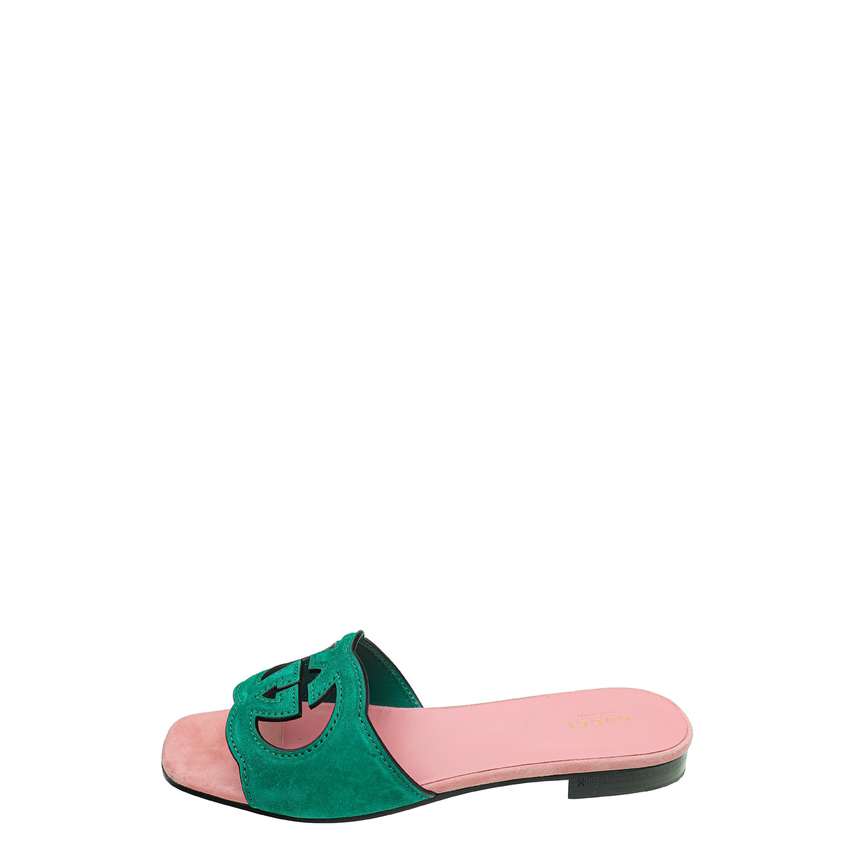 Gucci Bicolor Interlocking G Cut-Out Slide Sandals 39