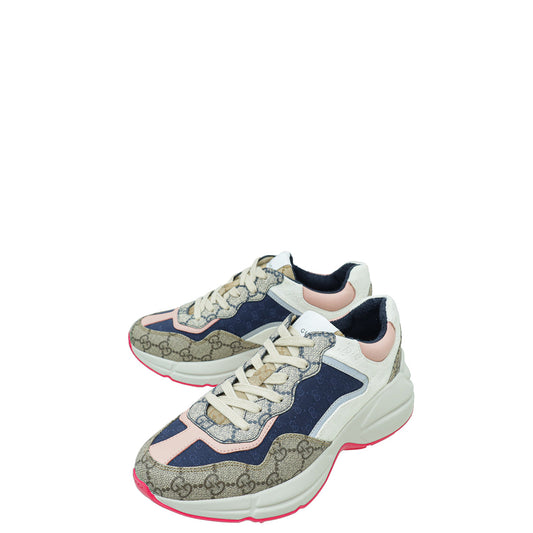 Gucci Multicolor GG Supreme Rhyton Sneaker 37